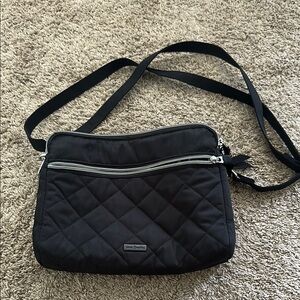 Vera Bradley Black Quilted Shoulder Bag EUC